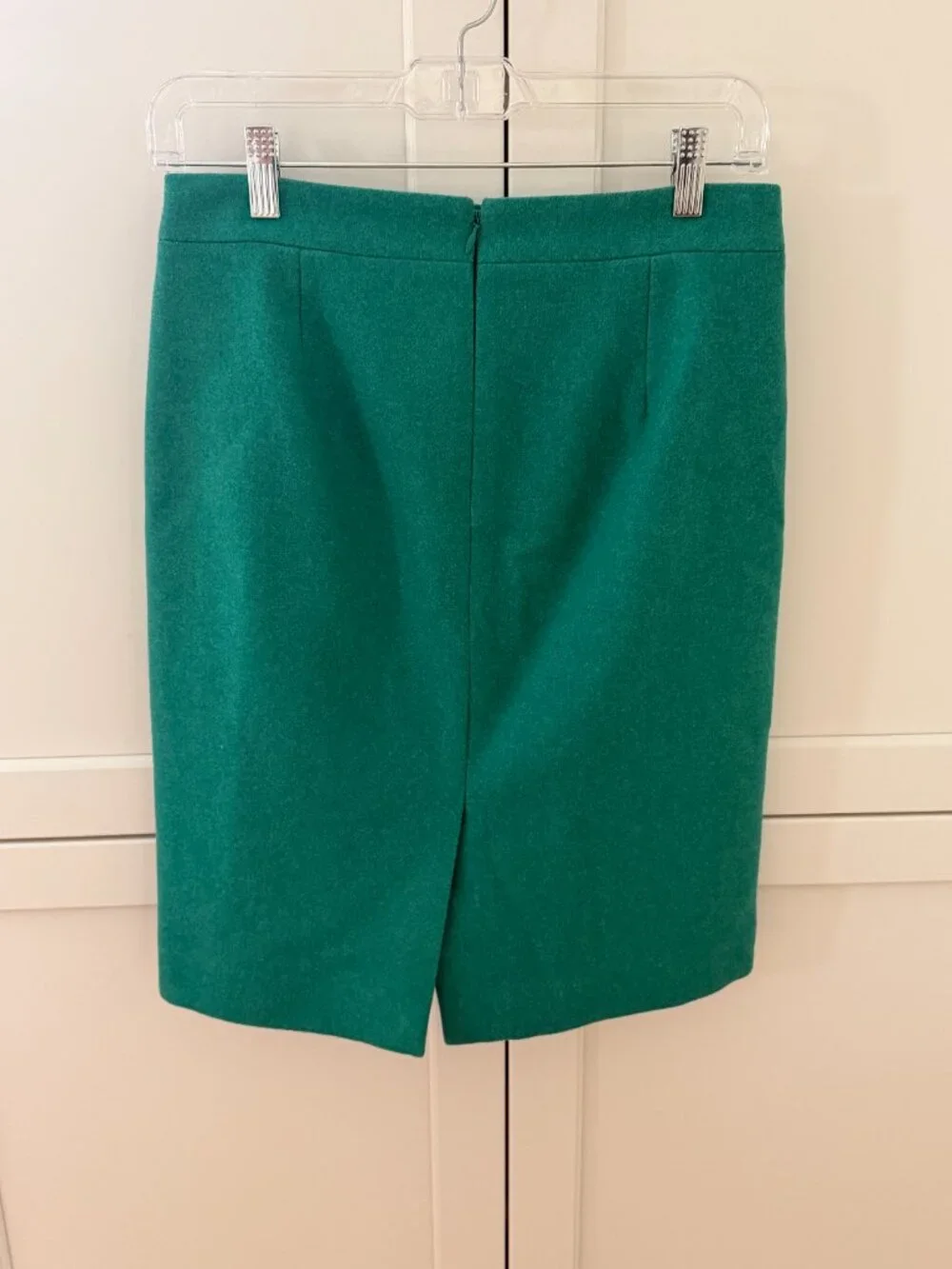 J.Crew Green Wool Blend The Pencil Skirt